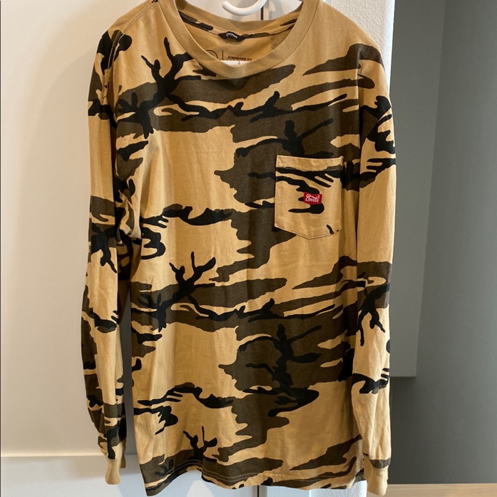Brixton Tan and Brown Long Sleeve Tee